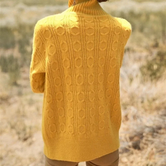 Yellow Cable Knit Sweater - Picture 4 of 5